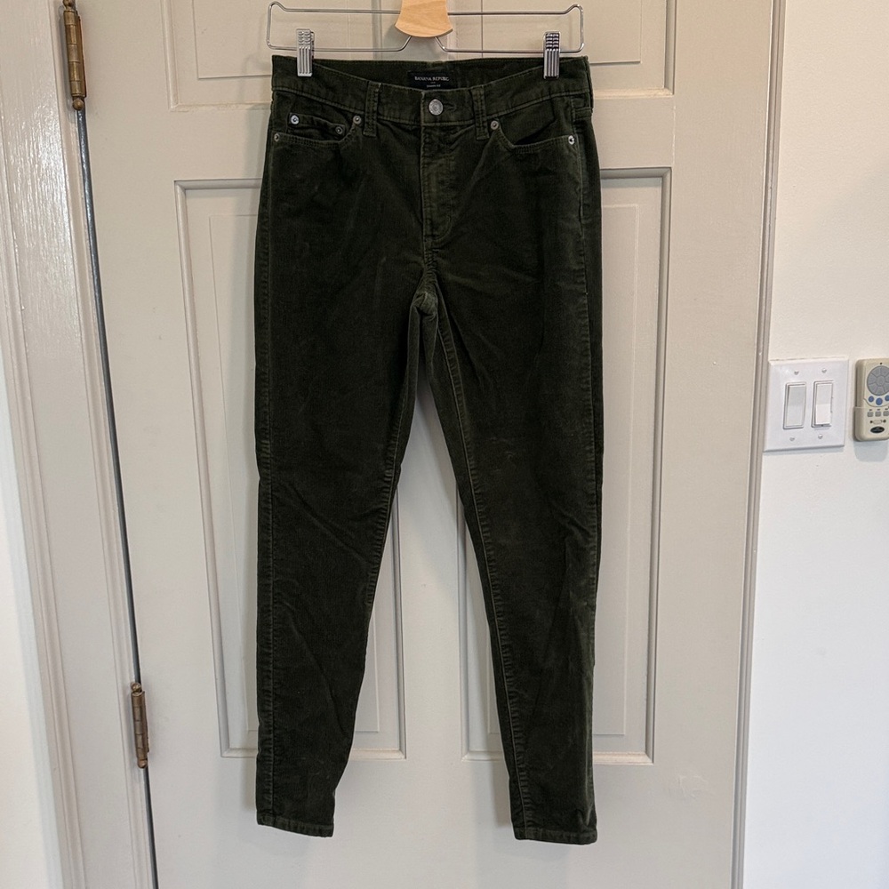 Banana Republic Mallard Green Corduroy Skinny Fit Pants Size 27 (4)